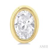 1/5 ctw Petite Bezel Set Oval Cut Diamond Fashion Stud Earring in 10K Yellow Gold